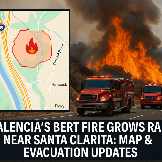 Valencia's Bert Fire Grows Rapidly Near Santa Clarita: Map & Evacuation Updates